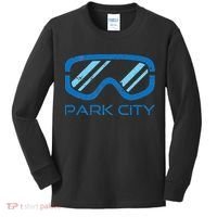 Distressed Ski & Snowboard Goggle Park City Utah Kids Long Sleeve Shirt thumb 0