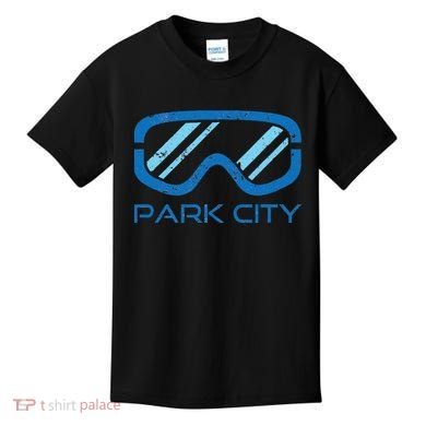 Distressed Ski & Snowboard Goggle Park City Utah Kids T-Shirt