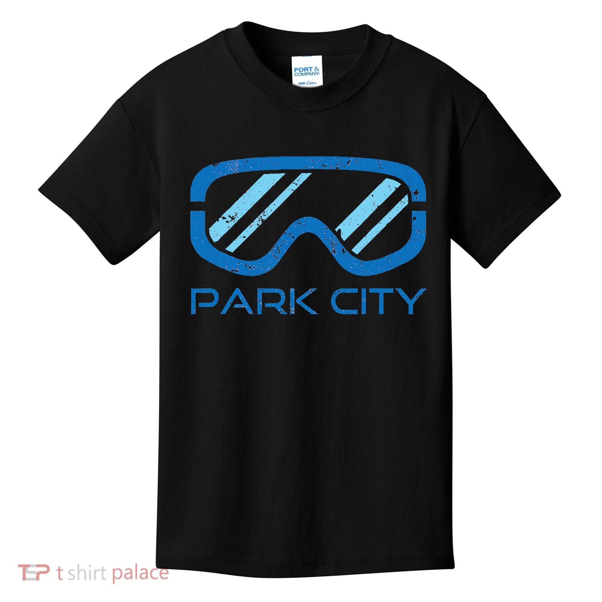 Distressed Ski & Snowboard Goggle Park City Utah Kids T-Shirt
