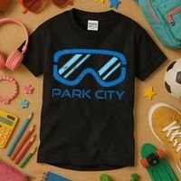 Distressed Ski & Snowboard Goggle Park City Utah Kids T-Shirt thumb 3