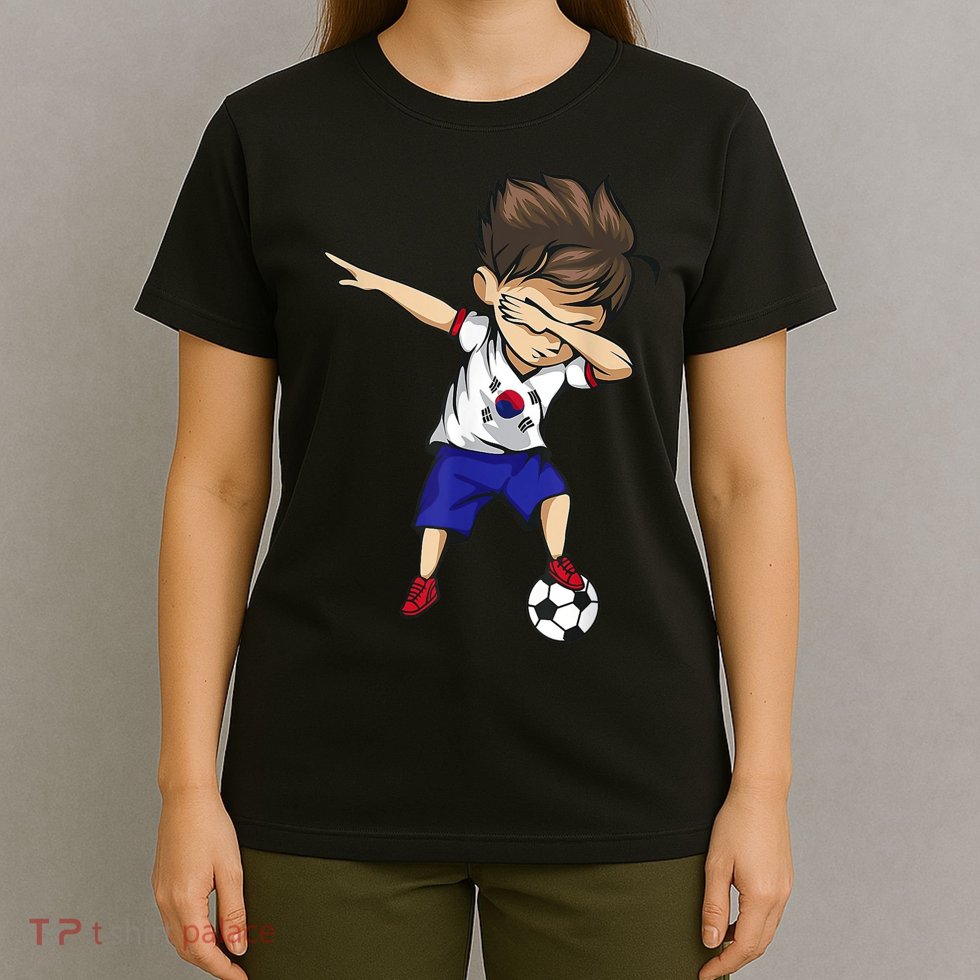 Dabbing Soccer  South Korea Jersey Shirt Korean Football T-Shirt