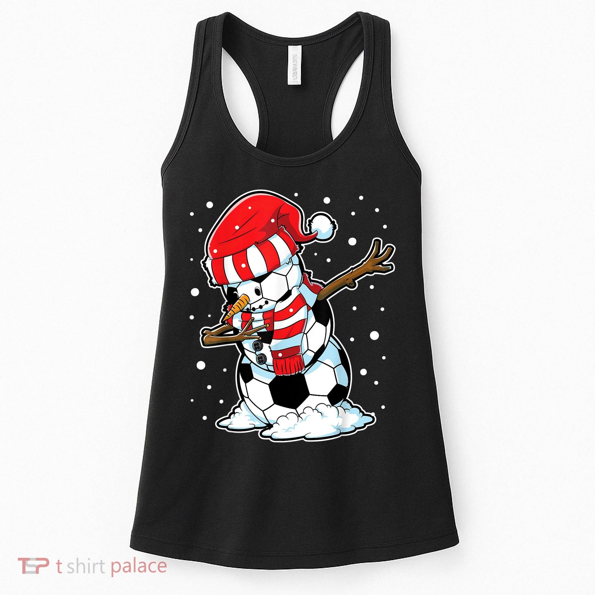 Dabbing Snowman Soccer Ball Christmas Santa Boys Dab Sport Team Women's Tank Top