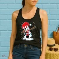 Dabbing Snowman Soccer Ball Christmas Santa Boys Dab Sport Team Women's Tank Top thumb 2