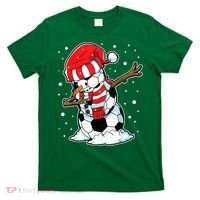 Dabbing Snowman Soccer Ball Christmas Santa Boys Dab Sport Team T-Shirt thumb 0