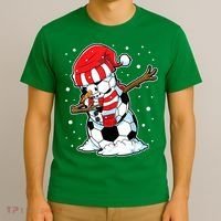 Dabbing Snowman Soccer Ball Christmas Santa Boys Dab Sport Team T-Shirt thumb 3