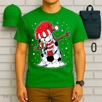 Dabbing Snowman Soccer Ball Christmas Santa Boys Dab Sport Team T-Shirt thumb 6