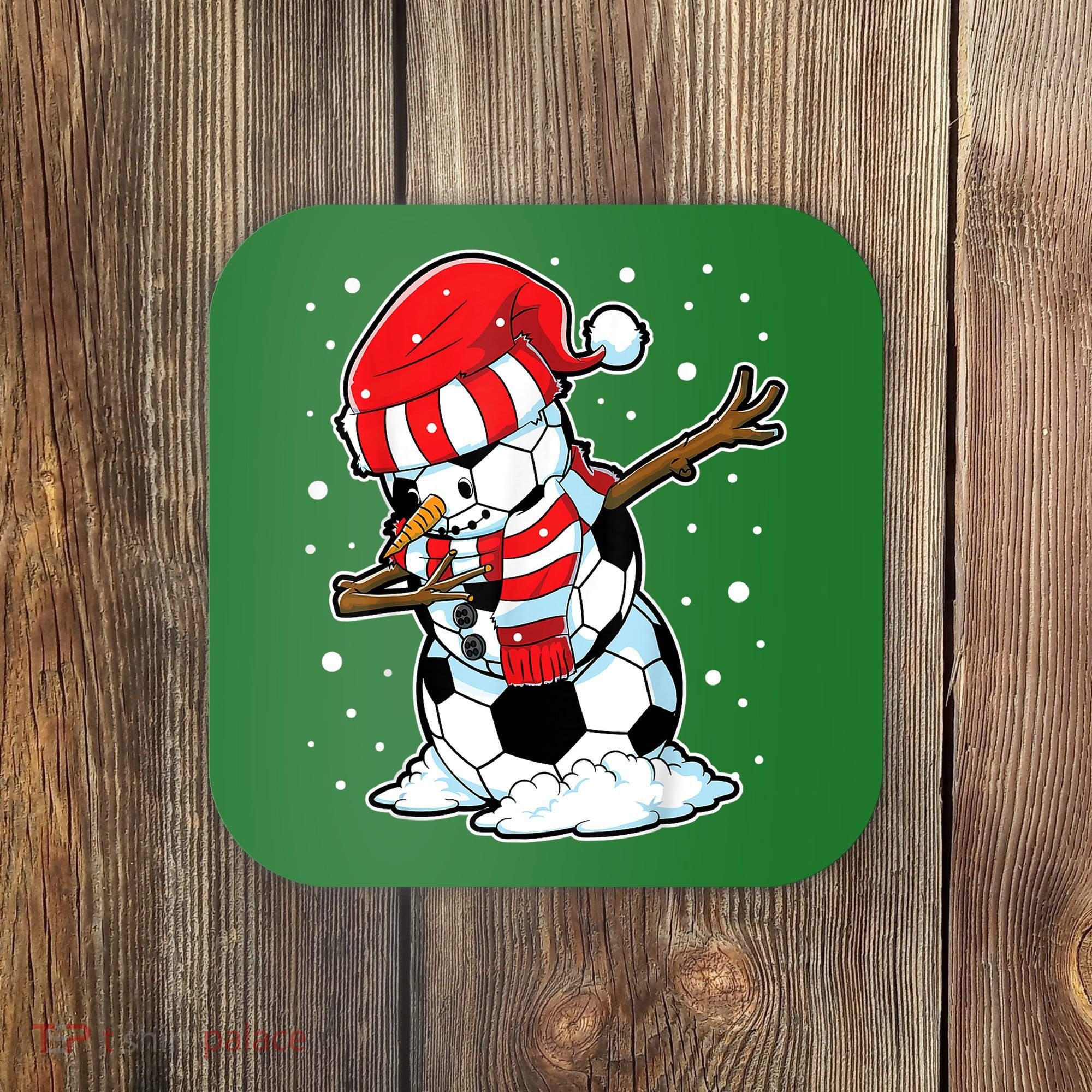 Dabbing Snowman Soccer Ball Christmas Santa Boys Dab Sport Team Coaster