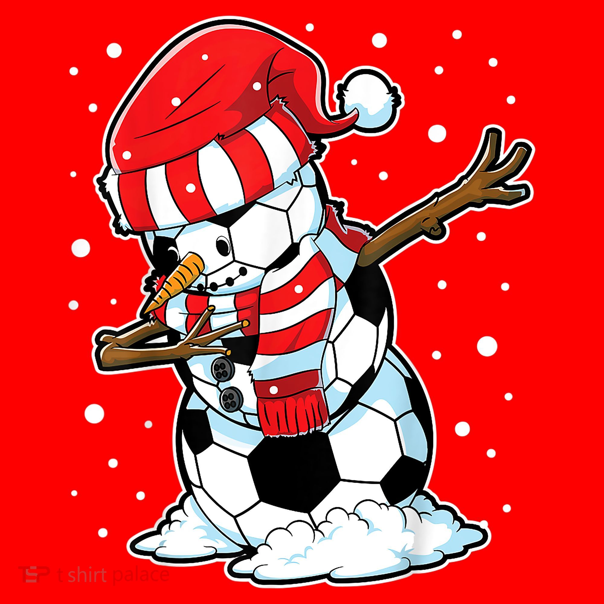 Dabbing Snowman Soccer Ball Christmas Santa Boys Dab Sport Team Santa Hat