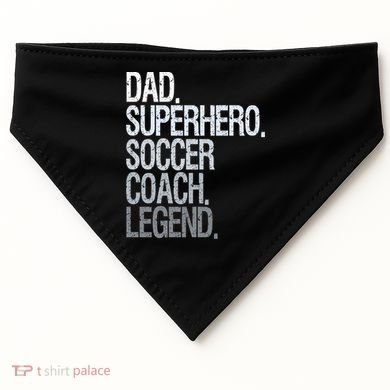 Dad Superhero Soccer Coach Legend USA-Made Doggie Bandana
