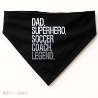 Dad Superhero Soccer Coach Legend USA-Made Doggie Bandana thumb 0