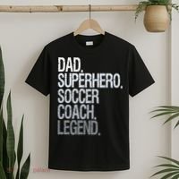 Dad Superhero Soccer Coach Legend T-Shirt thumb 2