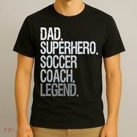 Dad Superhero Soccer Coach Legend T-Shirt thumb 3
