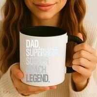 Dad Superhero Soccer Coach Legend Coffee Mug thumb 3