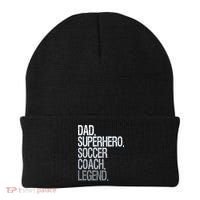 Dad Superhero Soccer Coach Legend Beanie thumb 0