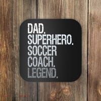 Dad Superhero Soccer Coach Legend Coaster thumb 0