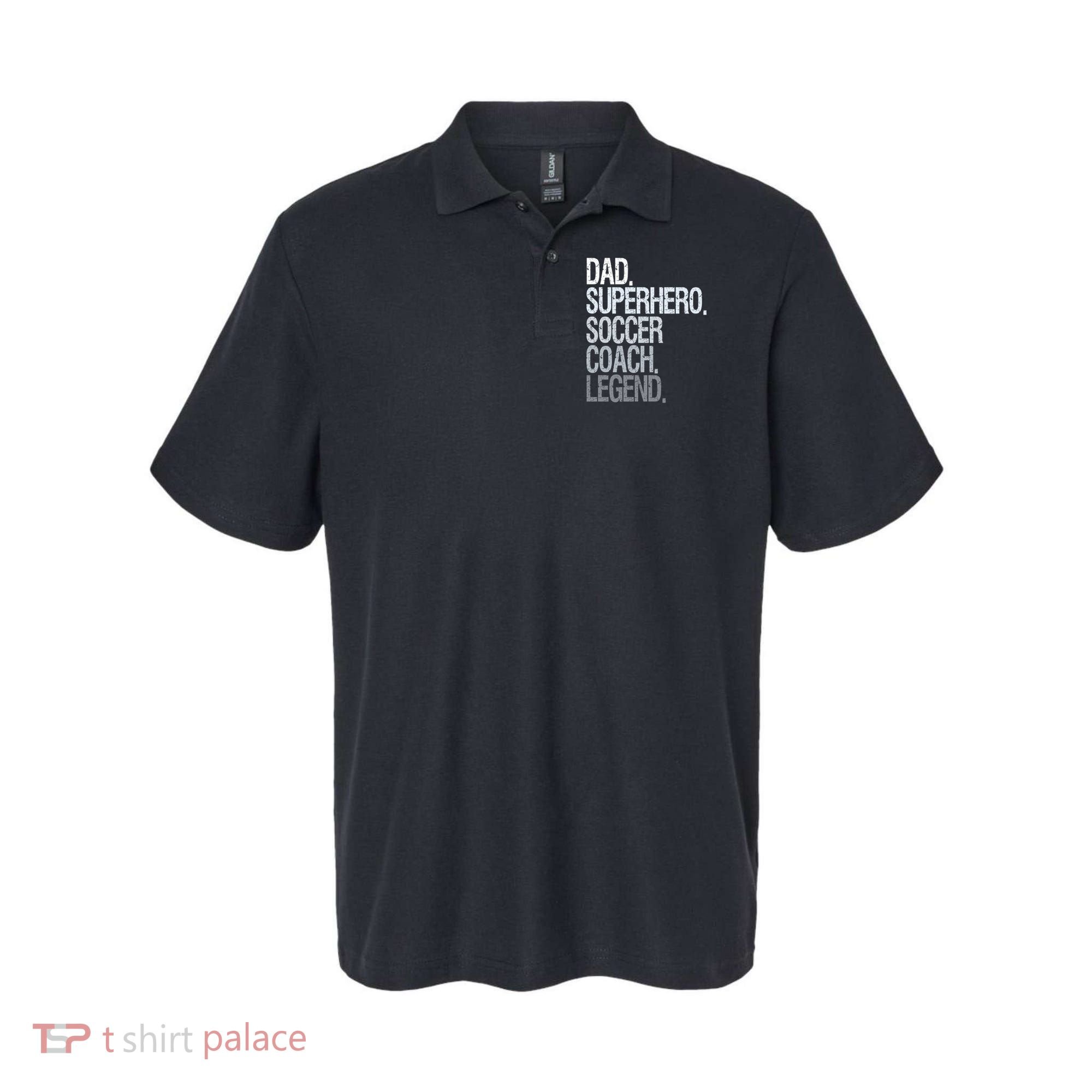 Dad Superhero Soccer Coach Legend Polo