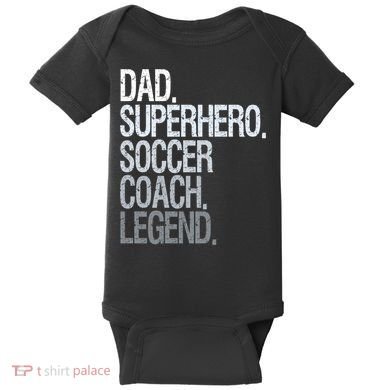 Dad Superhero Soccer Coach Legend Baby Bodysuit