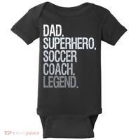 Dad Superhero Soccer Coach Legend Baby Bodysuit thumb 0