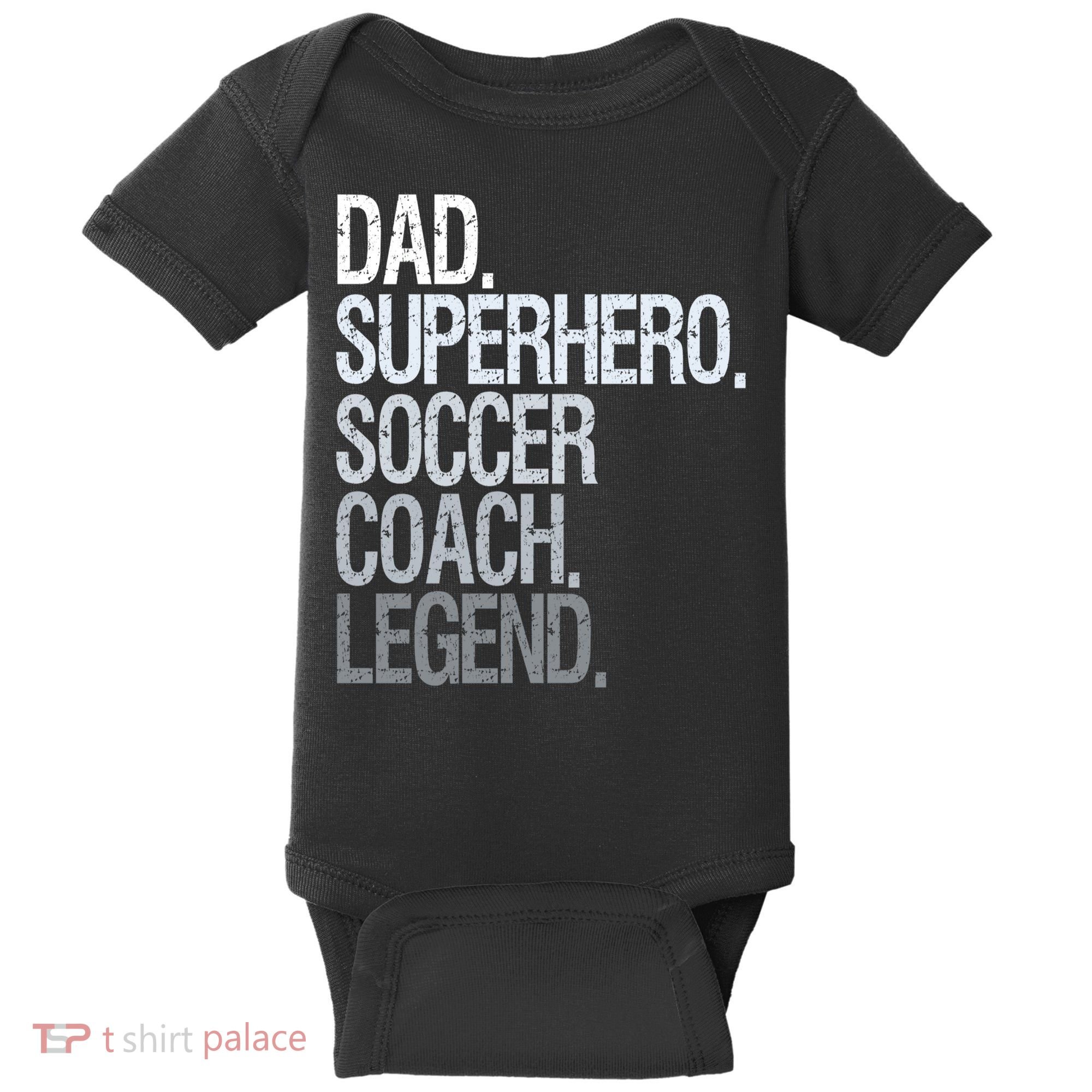 Dad Superhero Soccer Coach Legend Baby Bodysuit