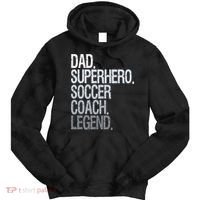 Dad Superhero Soccer Coach Legend Tie Dye Hoodie thumb 0