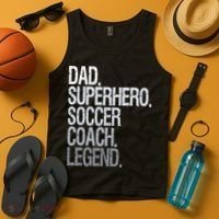 Dad Superhero Soccer Coach Legend Tank Top thumb 4