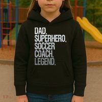 Dad Superhero Soccer Coach Legend Kids Hoodie thumb 3