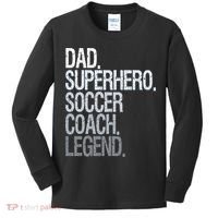 Dad Superhero Soccer Coach Legend Kids Long Sleeve Shirt thumb 0