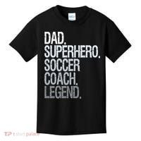 Dad Superhero Soccer Coach Legend Kids T-Shirt thumb 0