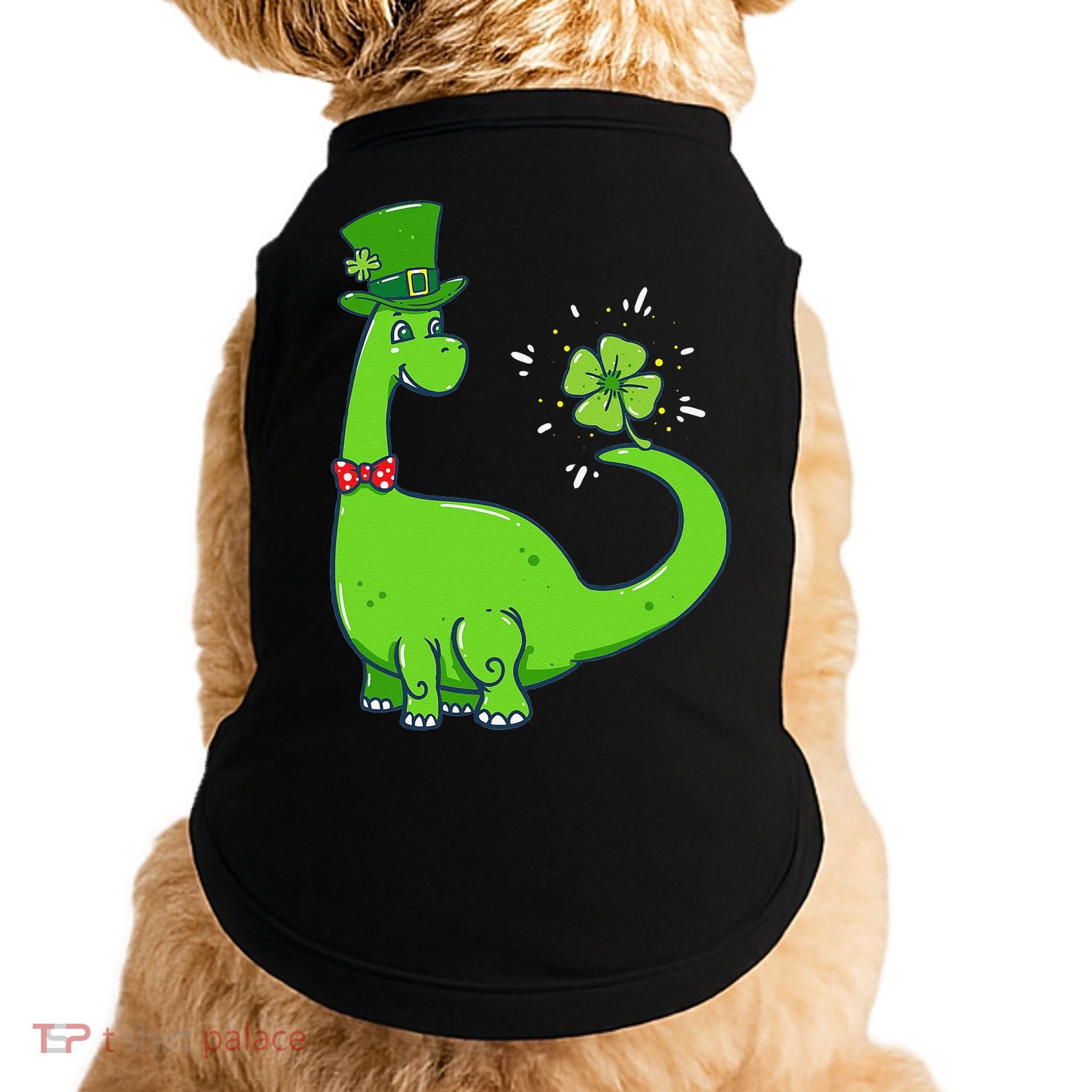 Dinosaur Shamrock St Patrick's Day Doggie Tank