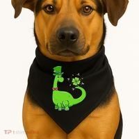 Dinosaur Shamrock St Patrick's Day USA-Made Doggie Bandana thumb 1