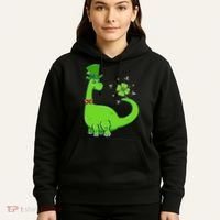 Dinosaur Shamrock St Patrick's Day Hoodie thumb 5
