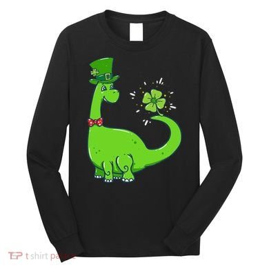Dinosaur Shamrock St Patrick's Day Long Sleeve Shirt