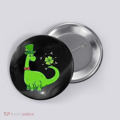 Dinosaur Shamrock St Patrick's Day Button