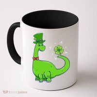 Dinosaur Shamrock St Patrick's Day Coffee Mug thumb 0