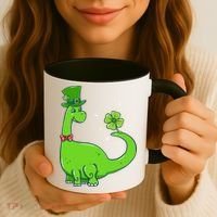 Dinosaur Shamrock St Patrick's Day Coffee Mug thumb 3