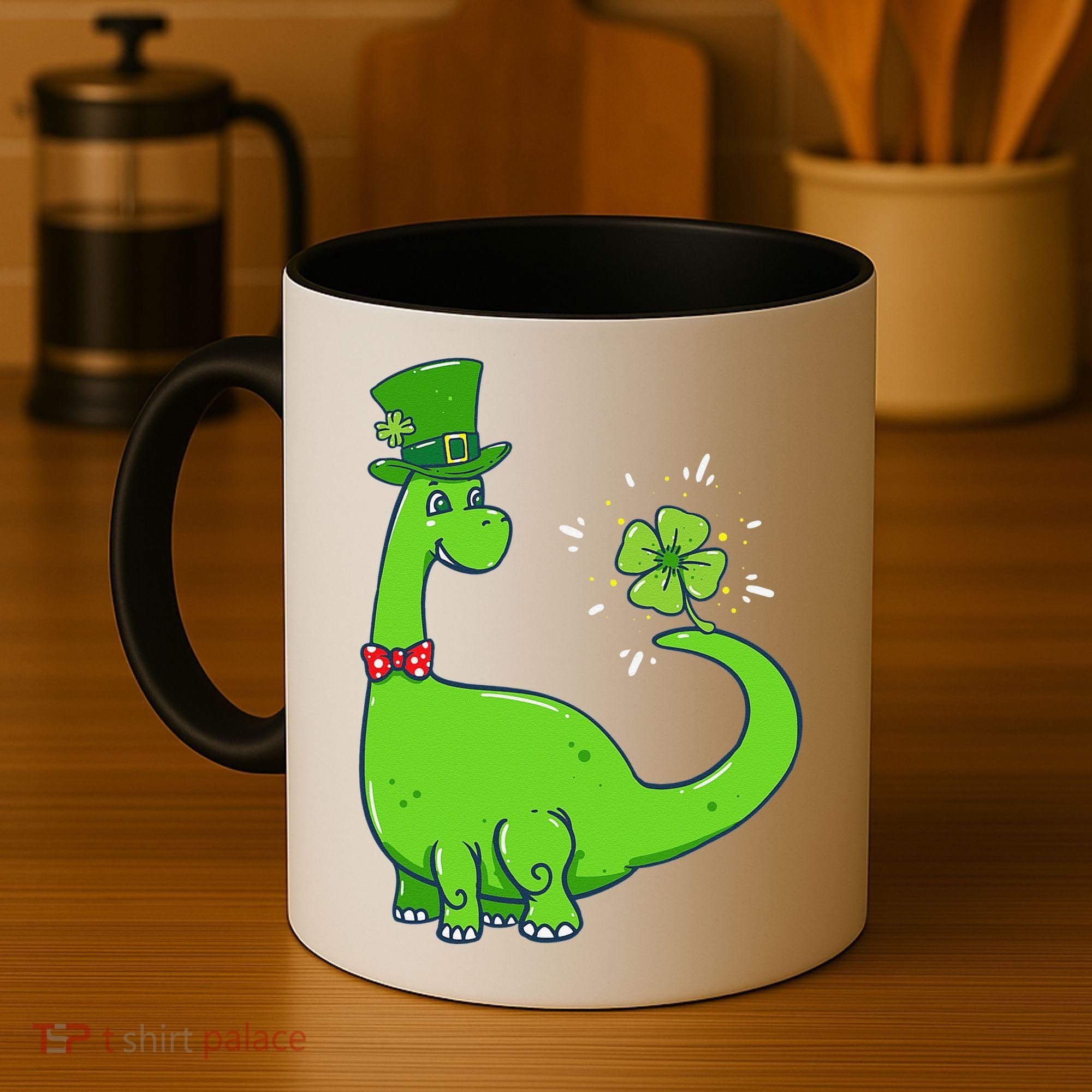 Dinosaur Shamrock St Patrick's Day Coffee Mug
