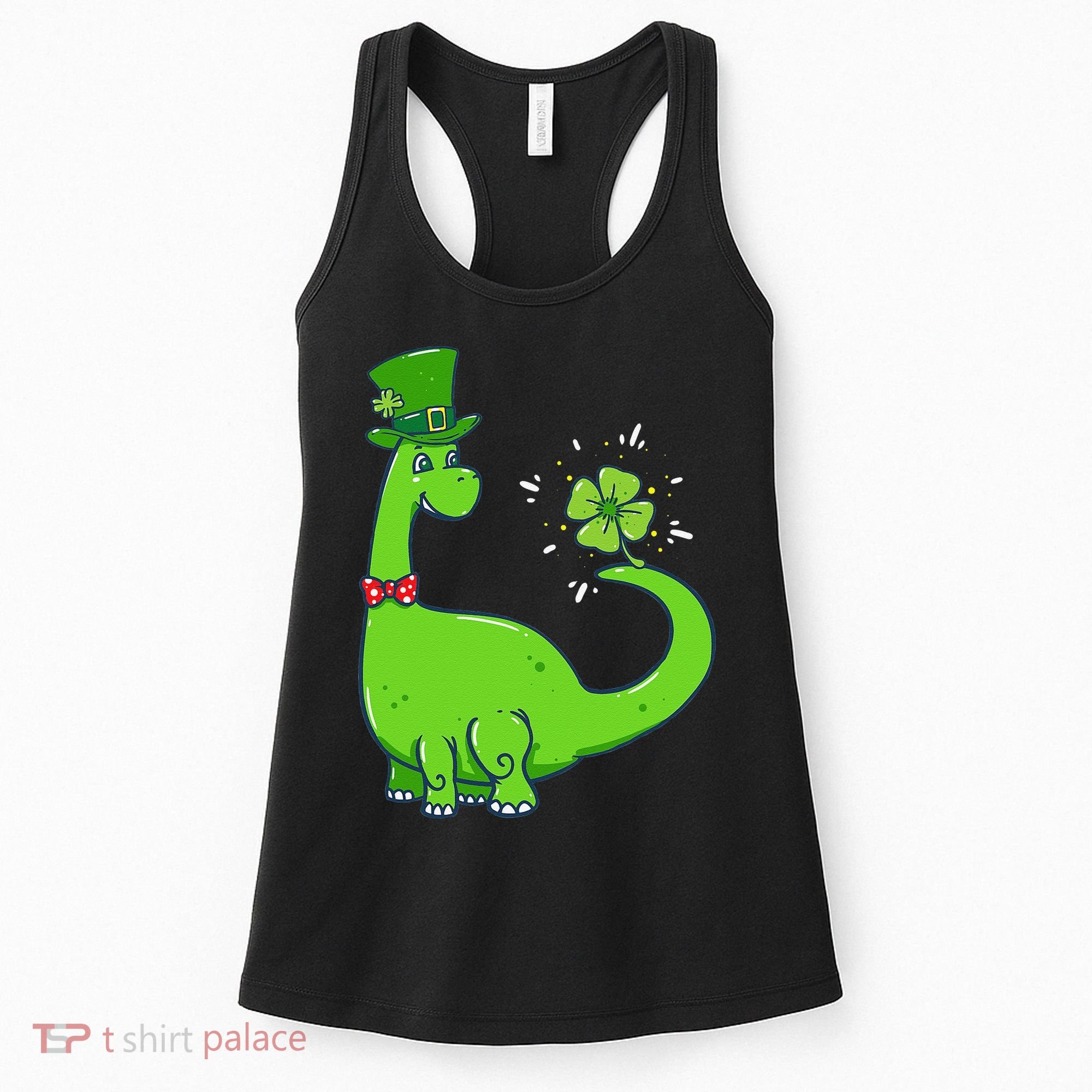 Dinosaur Shamrock St Patrick's Day Women's Tank Top