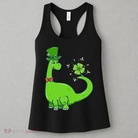 Dinosaur Shamrock St Patrick's Day Women's Tank Top thumb 3
