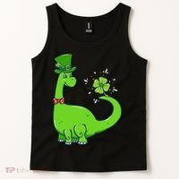 Dinosaur Shamrock St Patrick's Day Tank Top thumb 2