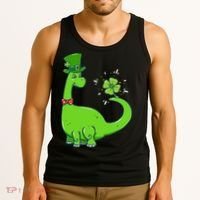 Dinosaur Shamrock St Patrick's Day Tank Top thumb 3