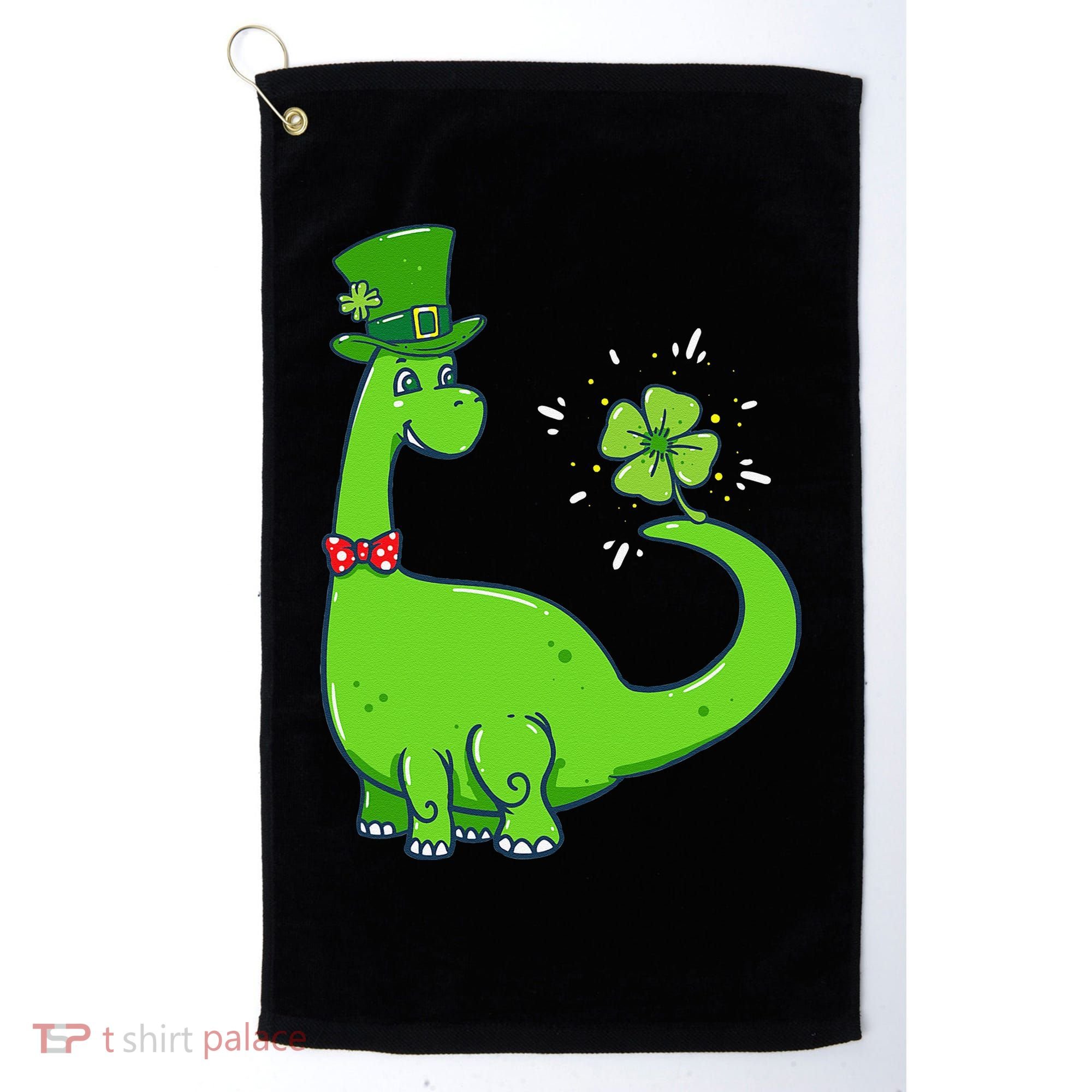 Dinosaur Shamrock St Patrick's Day Golf Towel