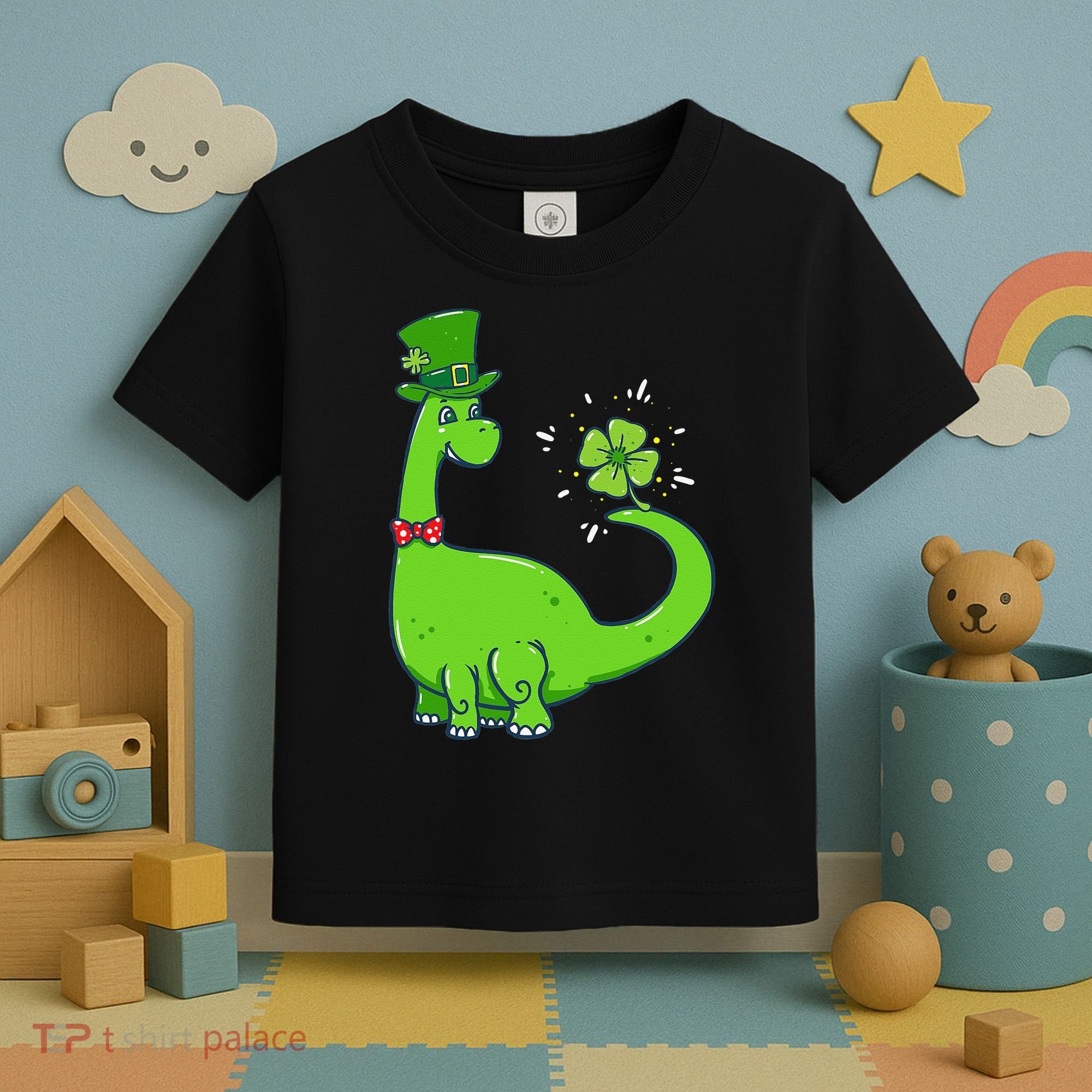 Dinosaur Shamrock St Patrick's Day Toddler T-Shirt