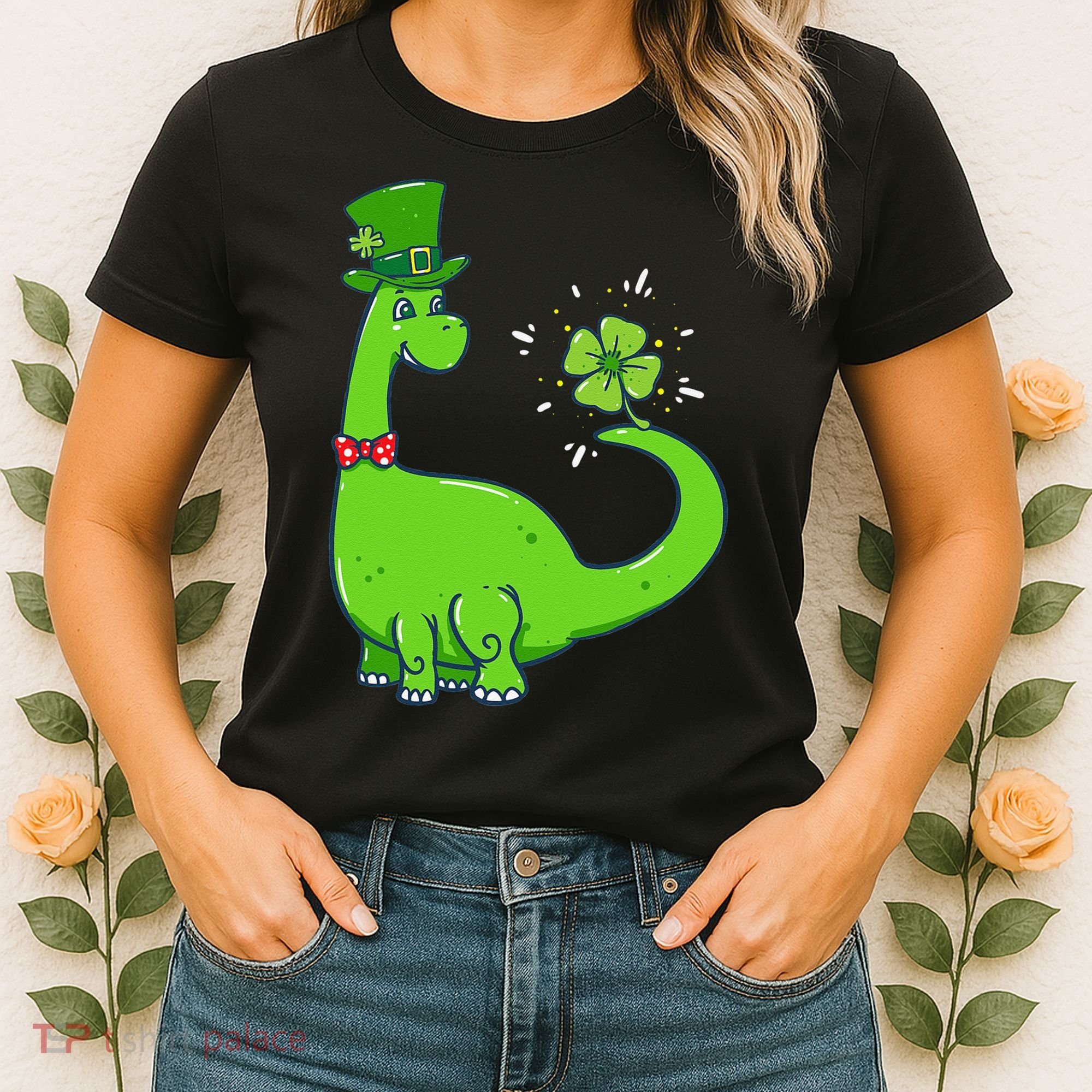 Dinosaur Shamrock St Patrick's Day Women's T-Shirt
