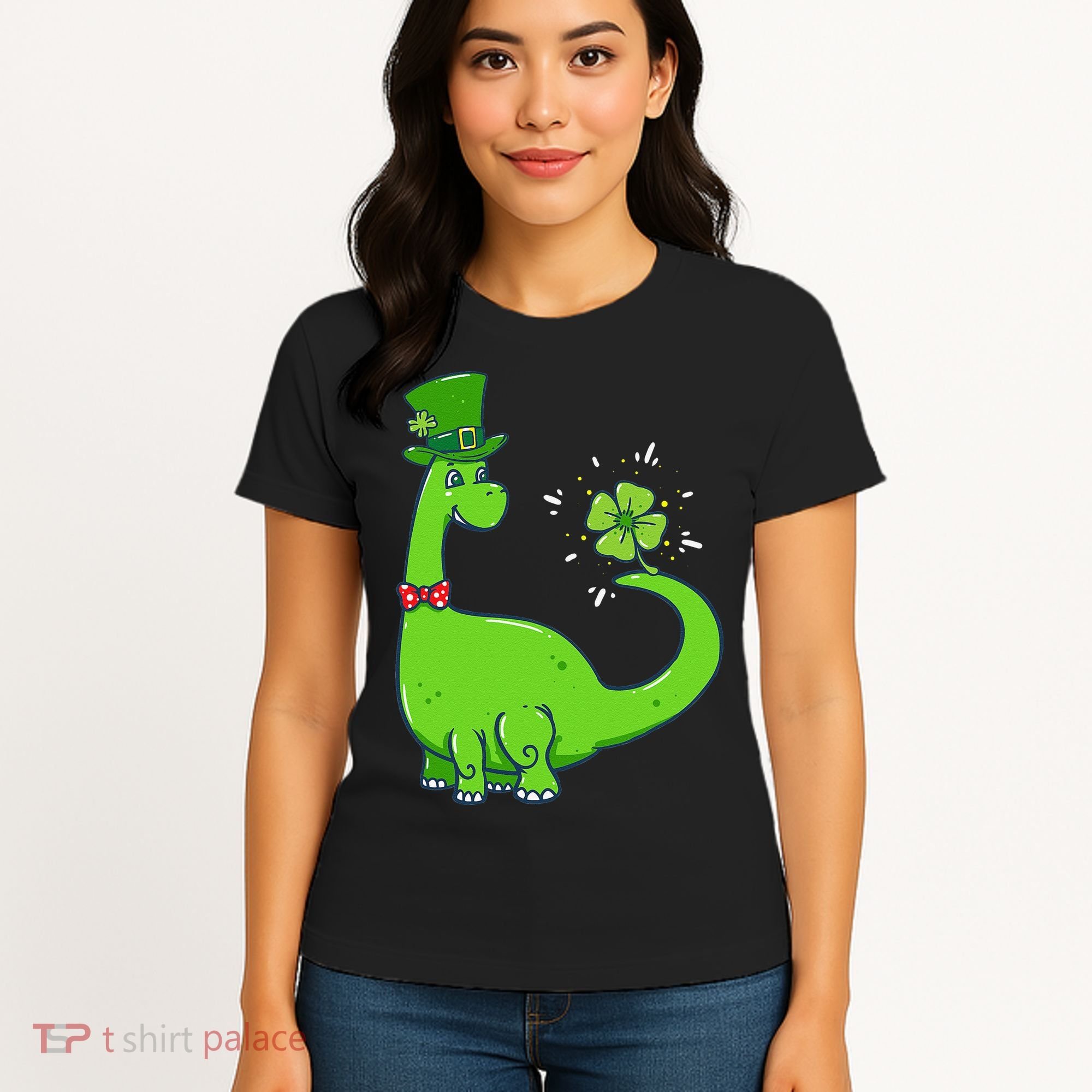 Dinosaur Shamrock St Patrick's Day Women's T-Shirt