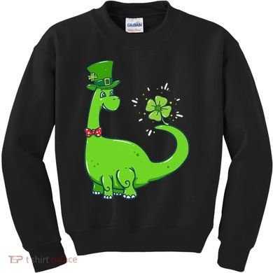Dinosaur Shamrock St Patrick's Day Kids Sweatshirt