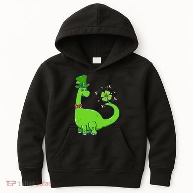 Dinosaur Shamrock St Patrick's Day Kids Hoodie