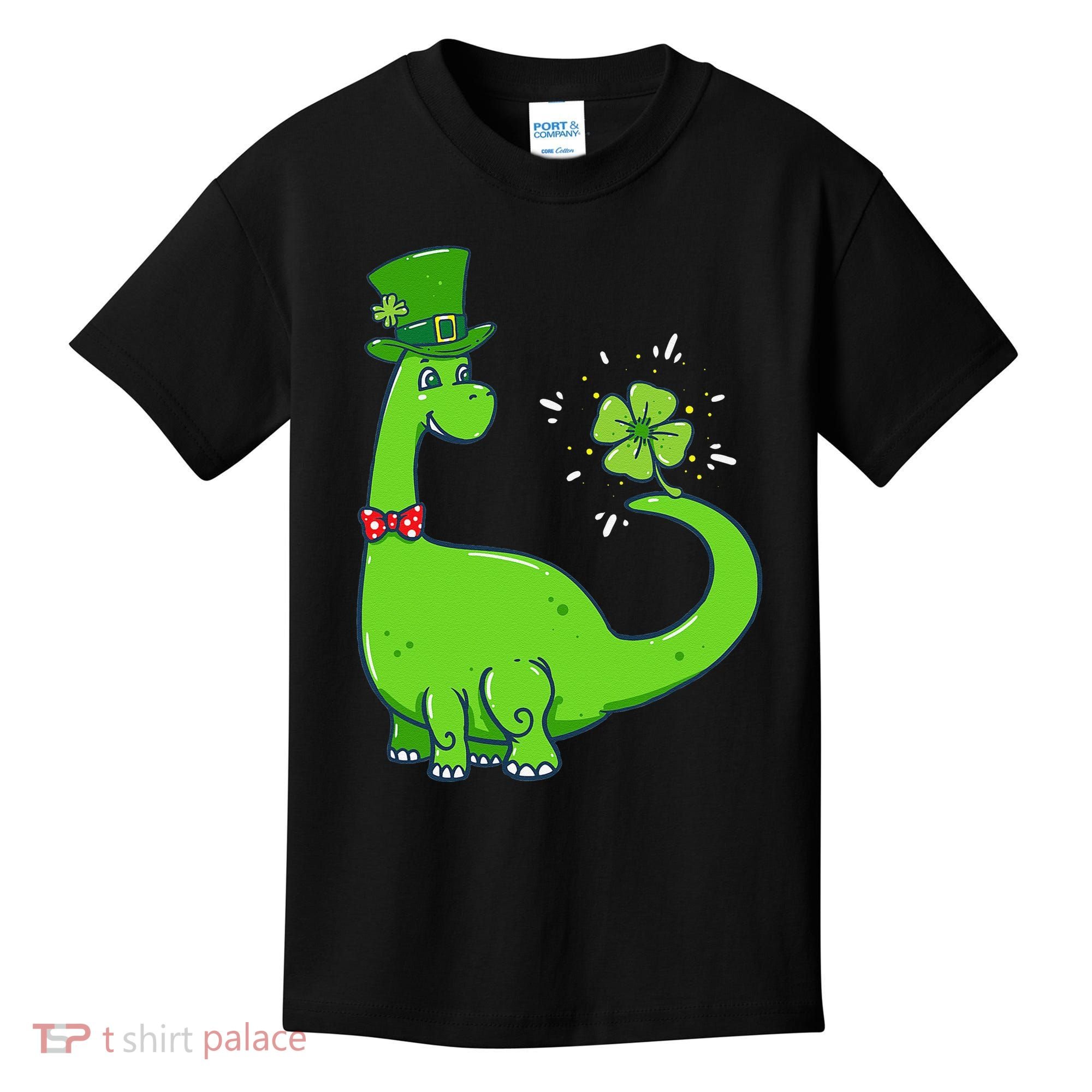 Dinosaur Shamrock St Patrick's Day Kids T-Shirt