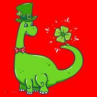 Dinosaur Shamrock St Patrick's Day Santa Hat thumb 1