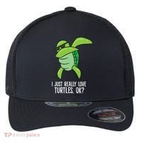 Dabbing Sea Turtle I Just Really Love Turtles Ok? Flexfit Unipanel Trucker Cap thumb 0