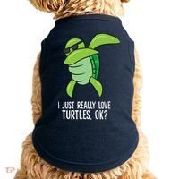 Dabbing Sea Turtle I Just Really Love Turtles Ok? Doggie Tank thumb 0